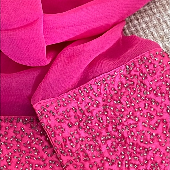 Vintage Valerie Stevens Pink Beaded Scarf Wrap - Picture 3 of 5
